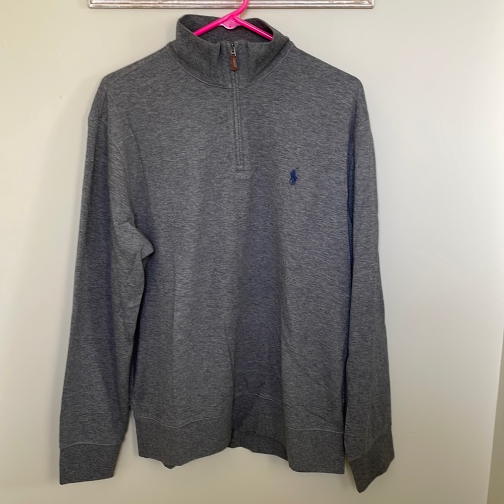 NWT Men’s grey Polo by Ralph Lauren 1/4 zip sweater/sweatshirt size L